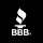 A black and white image of the bbb logo.