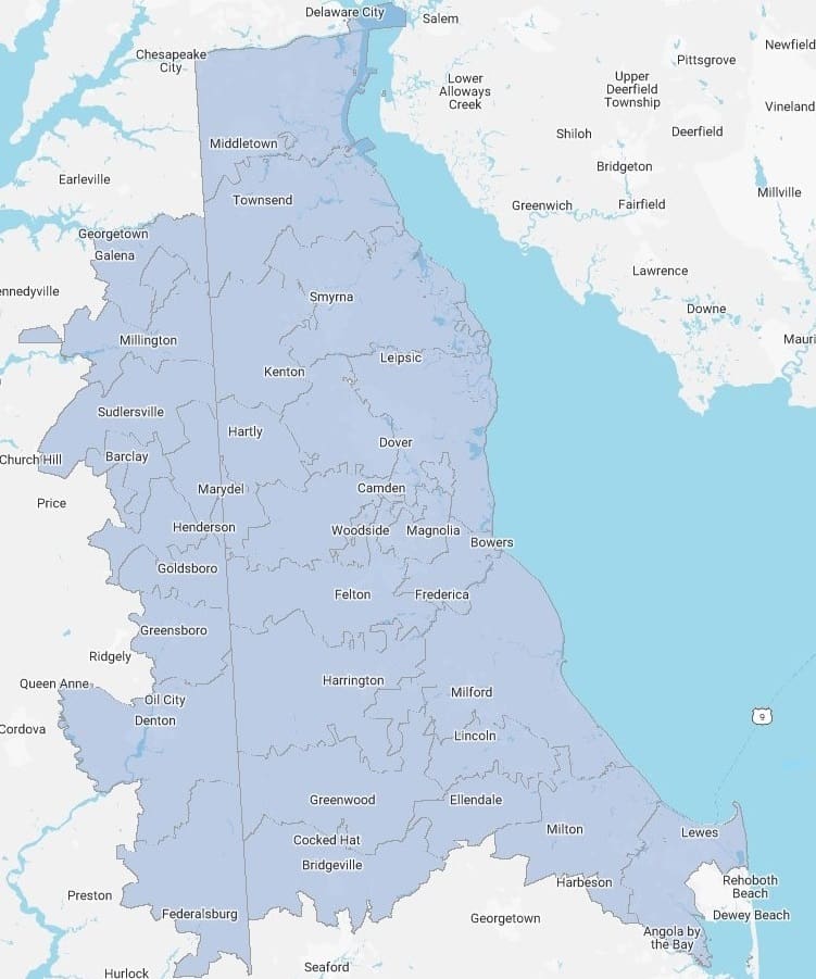 A map of the state of michigan with all counties shaded in blue.